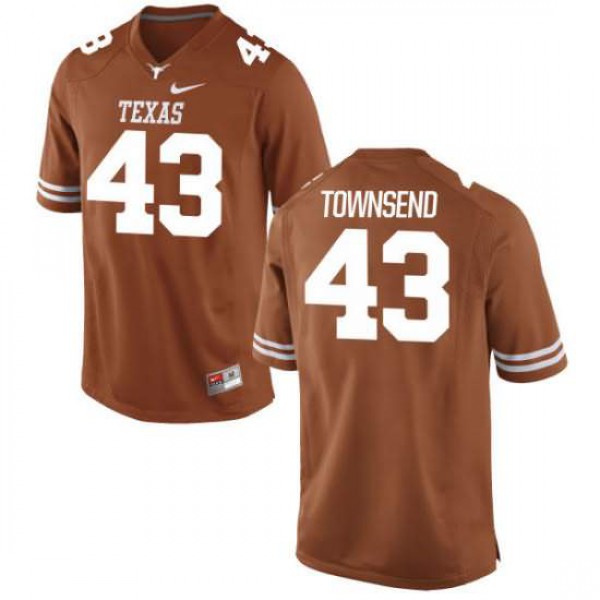 Men's Texas Longhorns #43 Cameron Townsend Tex Authentic Stitched Jersey Orange